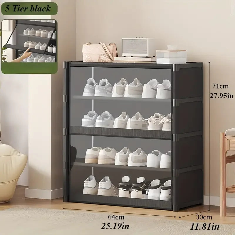 👟✨ Large Transparent Dustproof Shoe Rack Cabinet (5–9 Levels) 🧼 | Closed Shoe Organizer for 12–24 Pairs 👞 | Modern Shoe Storage for Bedroom, Living Room & Garage 🏠