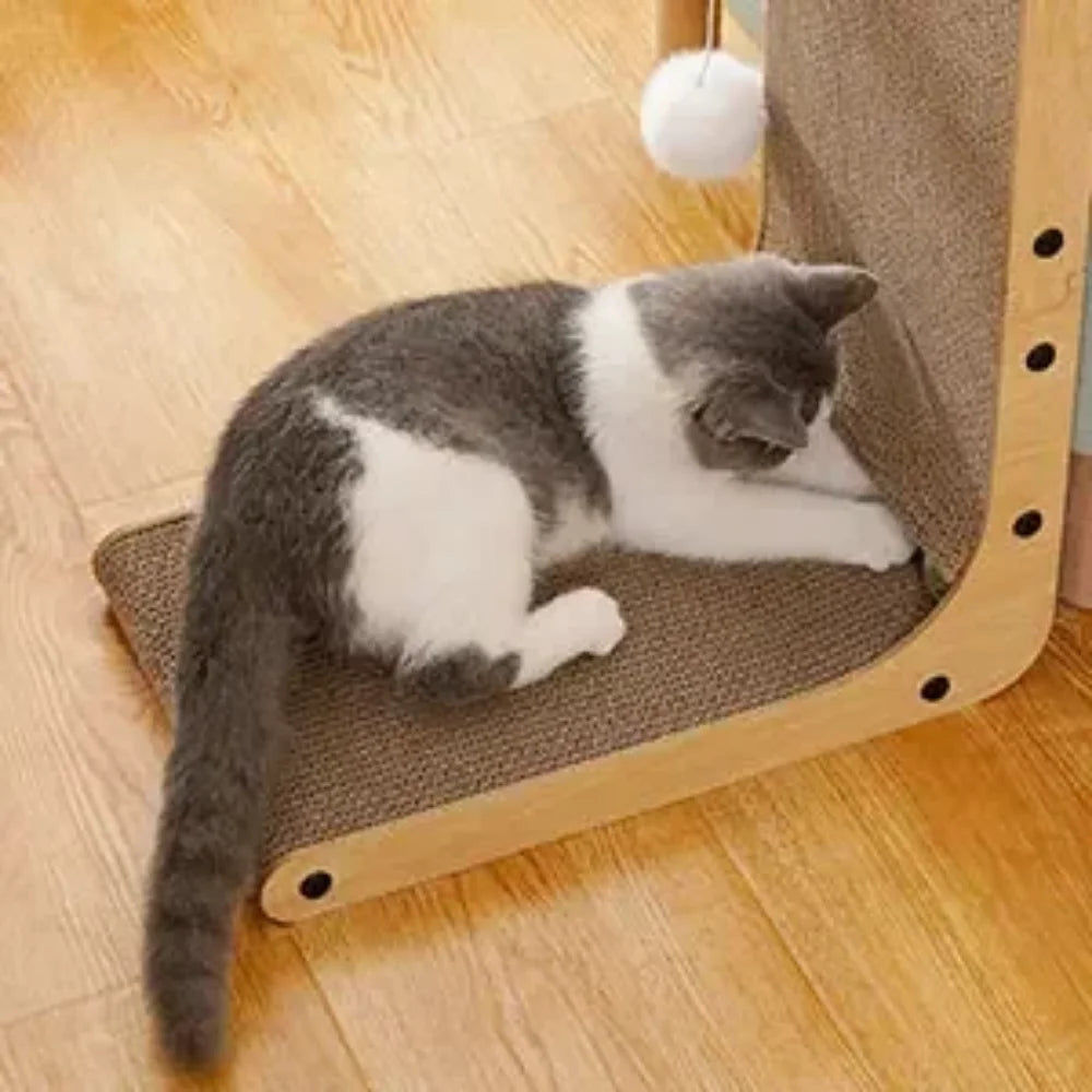 🐾📐 L-Shape Cardboard Cat Scratcher – Wear-Resistant Scratch Post