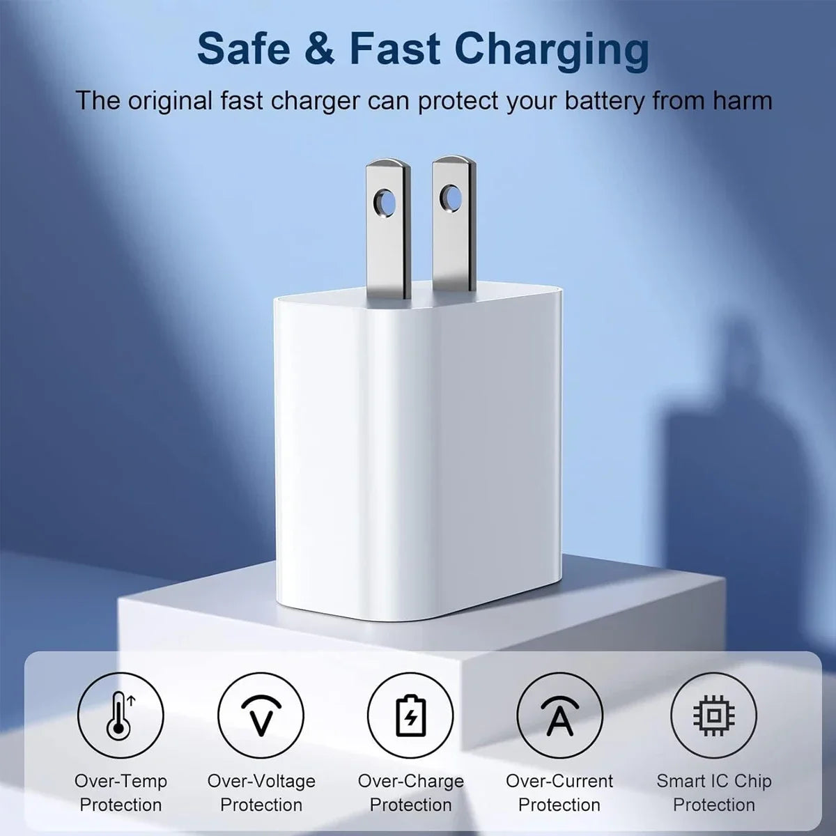 20W USB-C Fast Charger Set with 3.3FT Cable – For iPhone 14 / 13 / 12 / 11