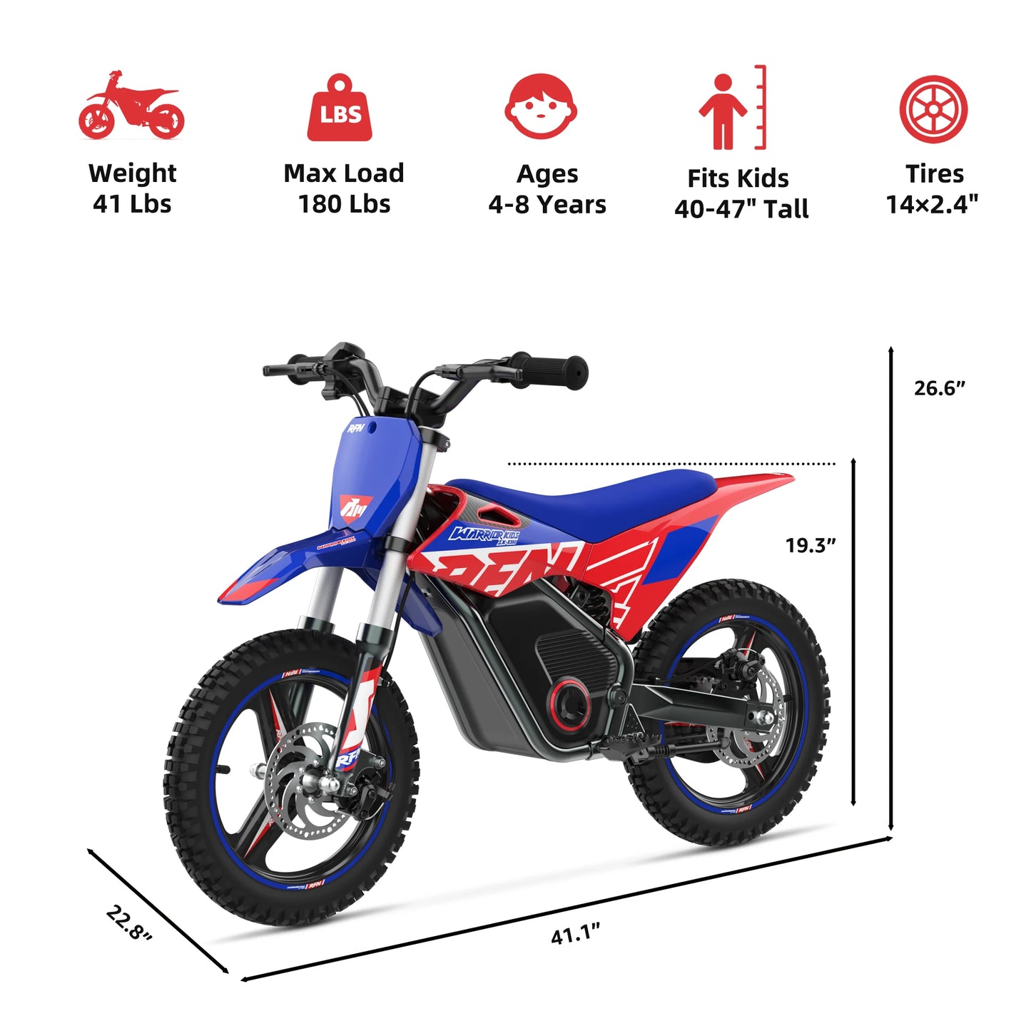 ⚡🏍️ RFN Warrior Kids Electric Dirt Bike – 36V 500W Off-Road Motorcycle | 3-Speed Ride for Ages 4–8
