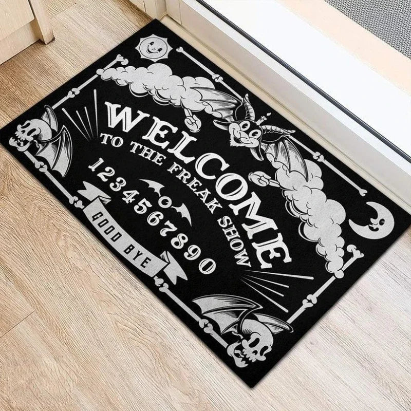 Gothic Witch Welcome Doormat – Mystical Halloween Rug