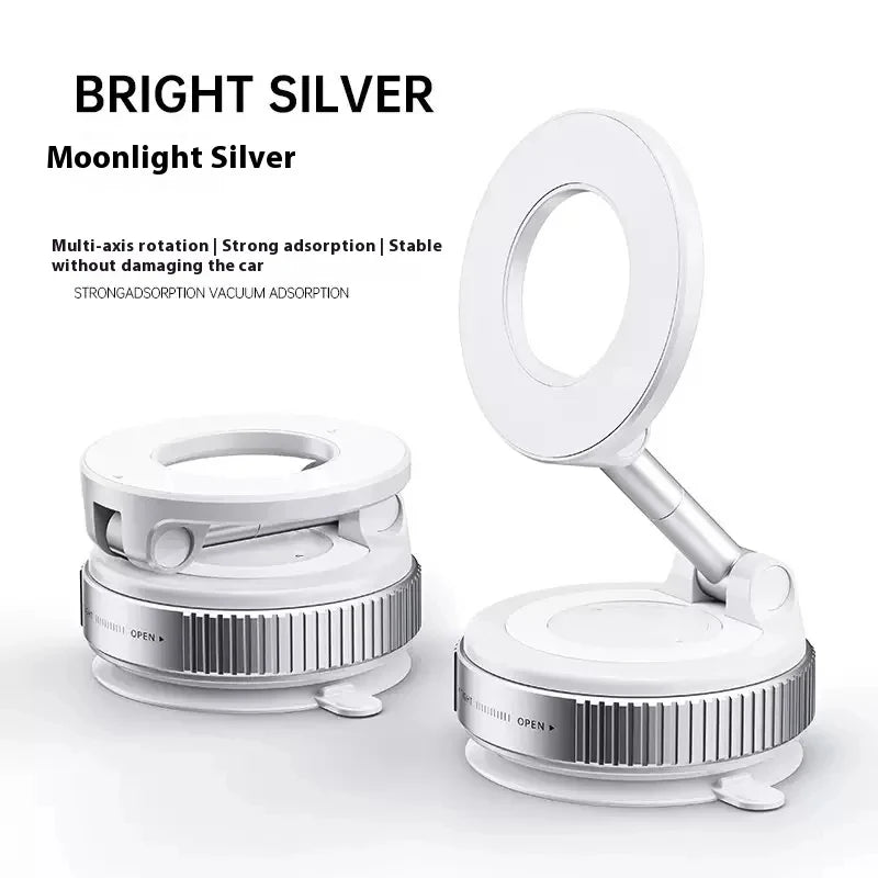 🧲🚗 Strong Magnetic Foldable Car Phone Holder – 360° Vacuum Mount