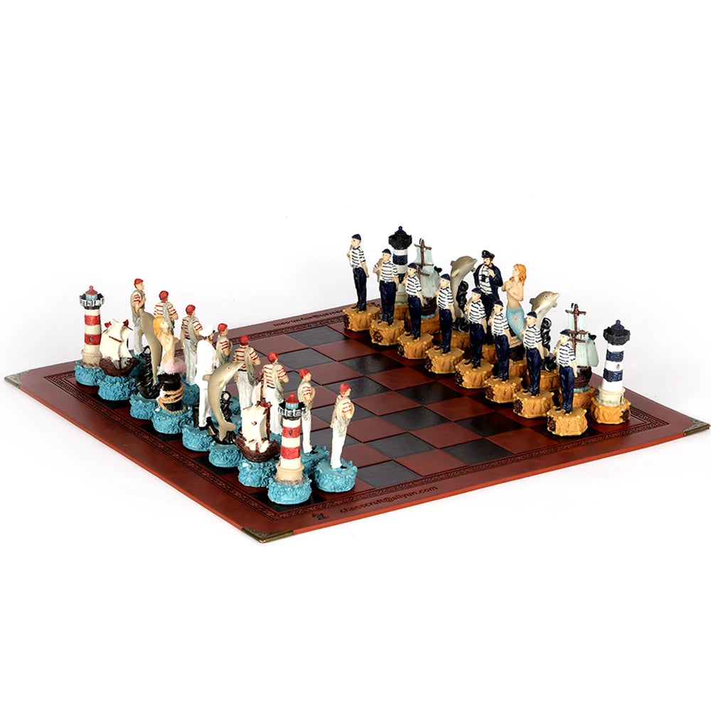 Luxury War‑Themed Metal & Resin Chess Set ♟️ | Hand‑Painted Knights on Leather Board | 32‑Piece Strategy Gift Set 🎁