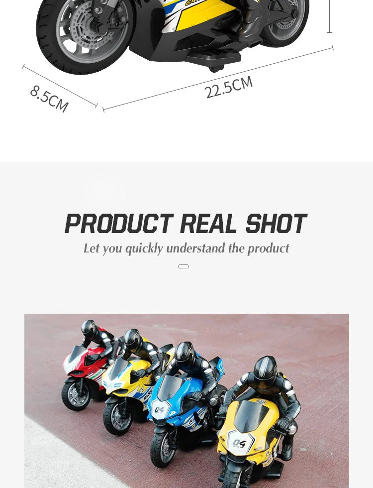 1/10 RC Motorcycle 4CH Drift Racing High Speed Remote Control Motorcycles 35 Meters Electric Off-Road Model Toys for Boys Child