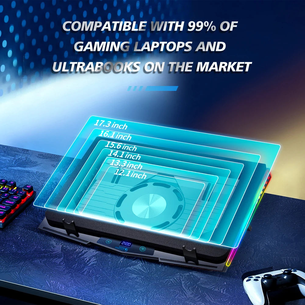 ❄️🌈 COOLCOLD Air Compression RGB Laptop Cooling Pad – Ultra-Quiet USB Cooler