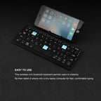 ⌨️📱 BOW Mini Folding Bluetooth Keyboard – 3 Device Support with Stand