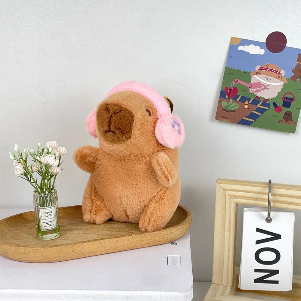 🦫🪽 Cute Capybara Plush Toy – Fluffy Anime Stuffed Animal with Hoodie & Wings | Small Simulation Doll Gift