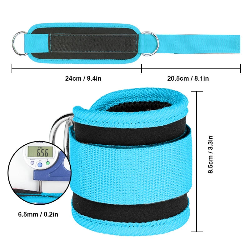 Double D-Ring Cable Ankle Straps – Gym Ankle Cuffs for Glutes, Legs & Strength Training🍑🏋️‍♀️