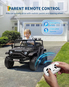 🚙 Electric Ride-On Car for Kids with Remote Control – LED Lights, Bluetooth Music Player, Kids Ride-On Truck Toy for Boys & Girls