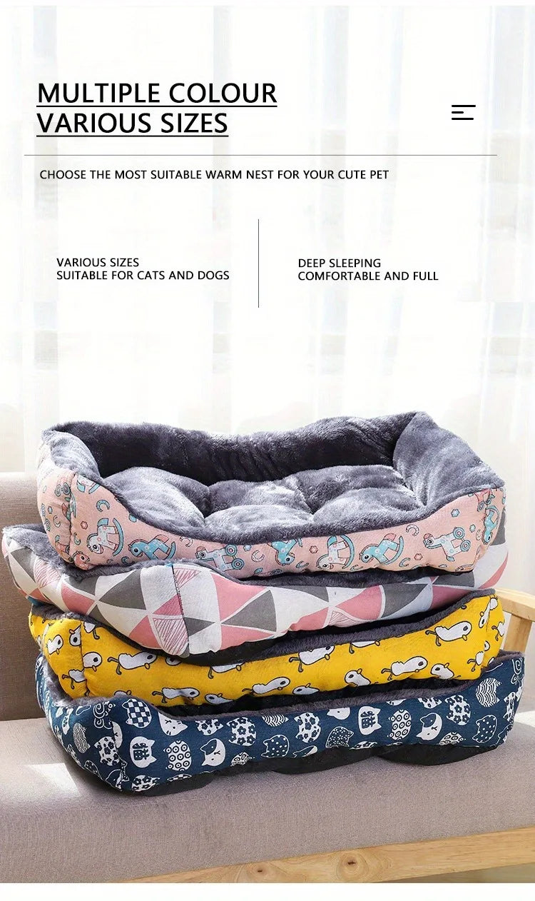 🛋️🐾 Winter Plush Pet Bed Sofa – Cozy Dog & Cat Mat