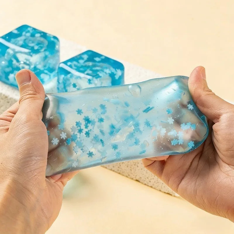 Snowflake Ice Cube Squishy Toy – Slow-Rising Sensory Fidget