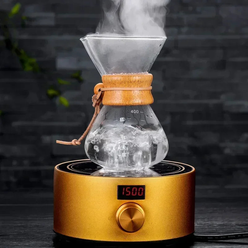 ☕✨ Hand Glass Pour Over Coffee Kettle | Stainless Steel Filter Drip Brewer 🫖 | Barista Hot Brewing Coffee Pot Dripper Maker