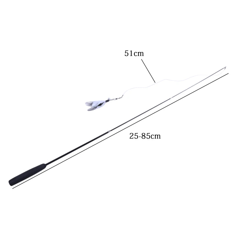 🎣🐾 Telescopic Cat Teaser Wand – 3-Section Fishing Pole Stick