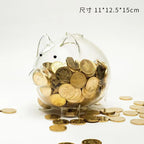 🐷✨ Glass Piggy Bank Clear Money Pot 💰 | Decorative Saving Pot & Lovely Money Box 🏡 | Cute Home Décor Gift for Kids & Adults