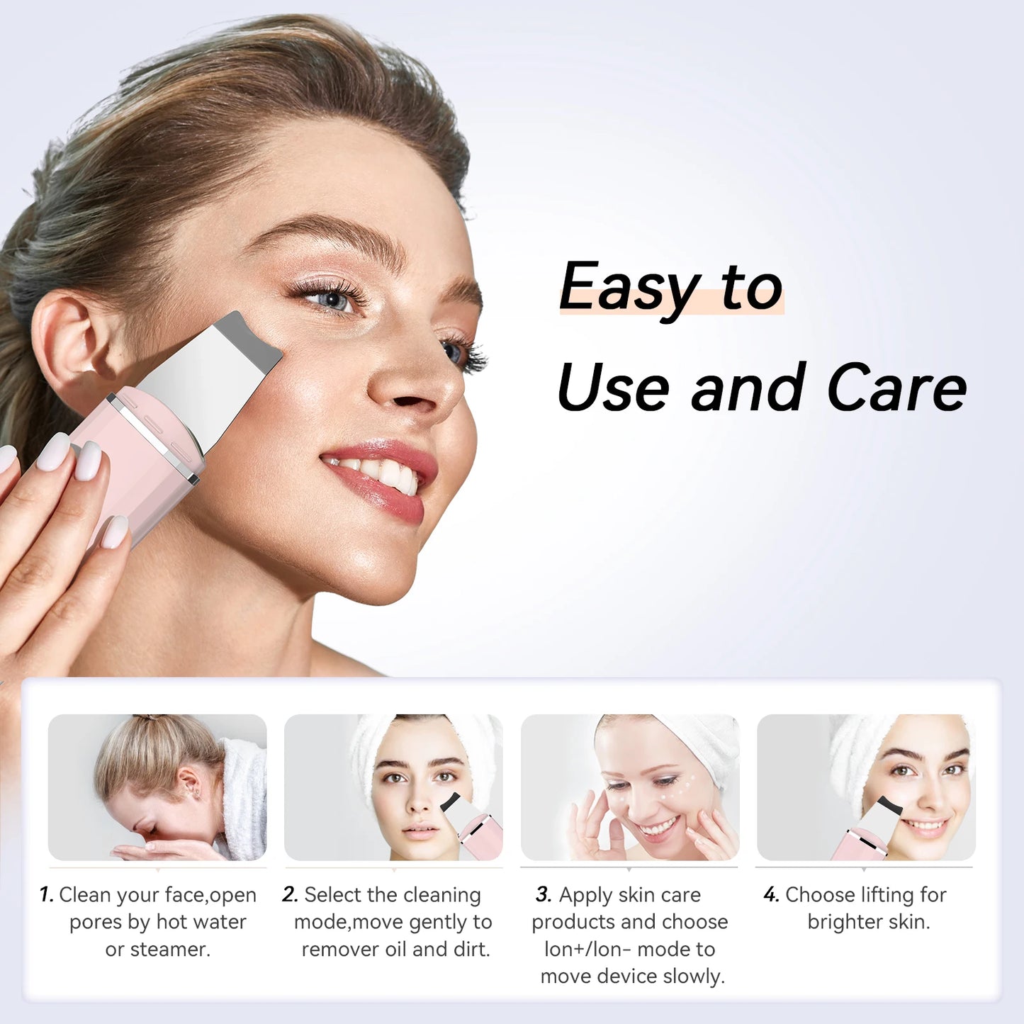 ✨🧖‍♀️ ANLAN Ultrasonic Skin Scrubber 💎 | Deep Cleaning Peeling Shovel Facial Cleaner 🫧 | Ultrasonic Face Lifting & Skin Care Device