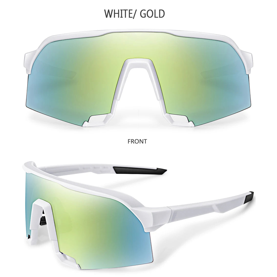 Cycling Sunglasses for Men and Women UV400 Available in 5 colors, these big-frame eyewear pieces are perfect for running, fishing, and other sports activities.