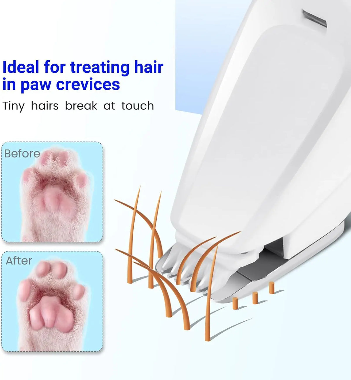 Portable Dog Paw Trimmer with LED Light – Cordless Nail Grinder for Pets