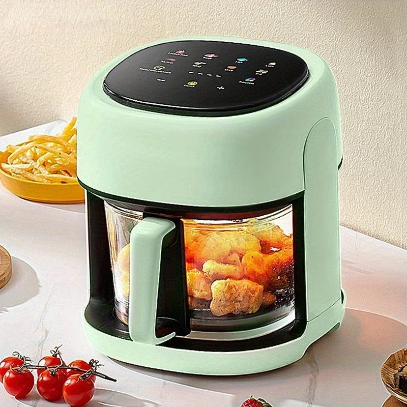 🍟✨ 4.5L Smart Electric Air Fryer | Oil-Free 360° Convection Baking Oven 🔥 | Automatic Household Air Fryer with Visible Window (EU 220V)
