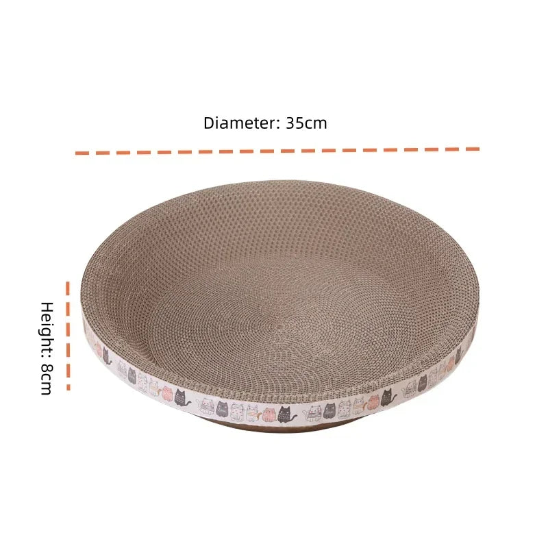 Cat Scratching Board Claw Sharpener Cat Nest No Shavings Corrugated Paper No Debris Cat Paw Basin Wear Resistant Bowl Shaped Toy
