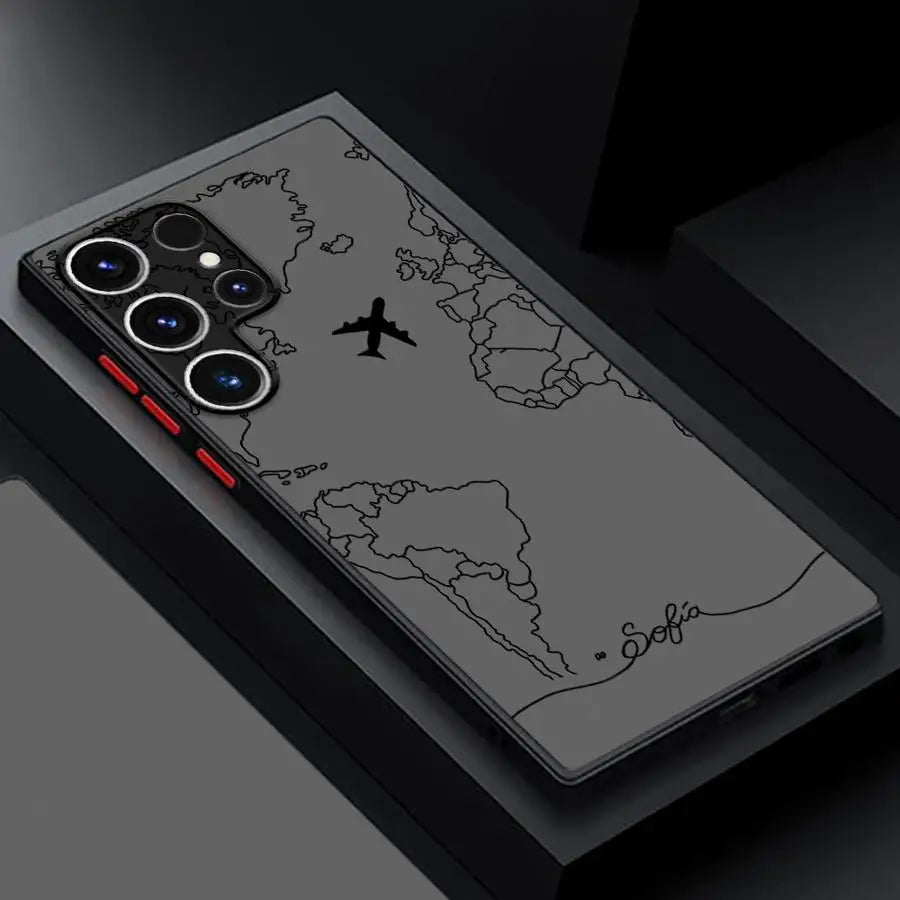 Line Airplane Topographic Phone Case for Samsung Galaxy S Series