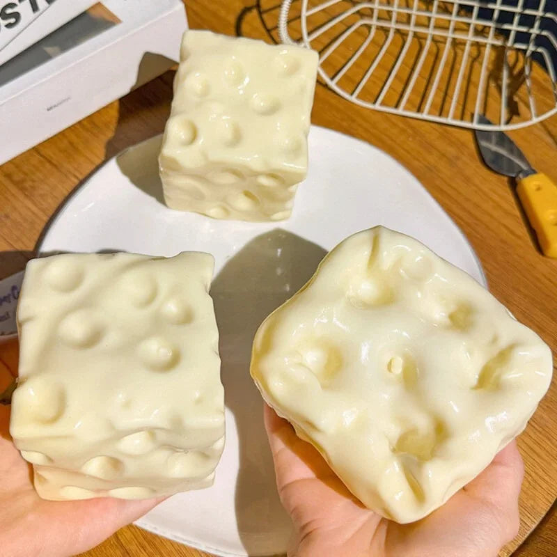 Taba Cheese Cube Squishy – Shapeable Non-Rebound Fidget Toy