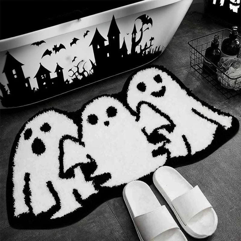 Halloween Pumpkin Plush Rug – Soft Cashmere-Style Spooky Mat