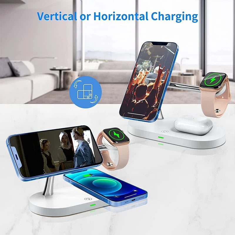 3-in-1 Wireless Charger Stand – Fast Charging for iPhone, Apple Watch & AirPods