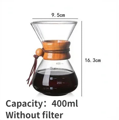 ☕✨ Hand Glass Pour Over Coffee Kettle | Stainless Steel Filter Drip Brewer 🫖 | Barista Hot Brewing Coffee Pot Dripper Maker