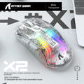 🔥🖱️ ATTACK SHARK X2 Pro Triple Mode Wireless RGB Gaming Mouse – Transparent Shell
