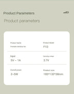 🌬️📱 Xiaomi Portable Desk Fan – 5 Speeds Ultra Quiet with Power Display