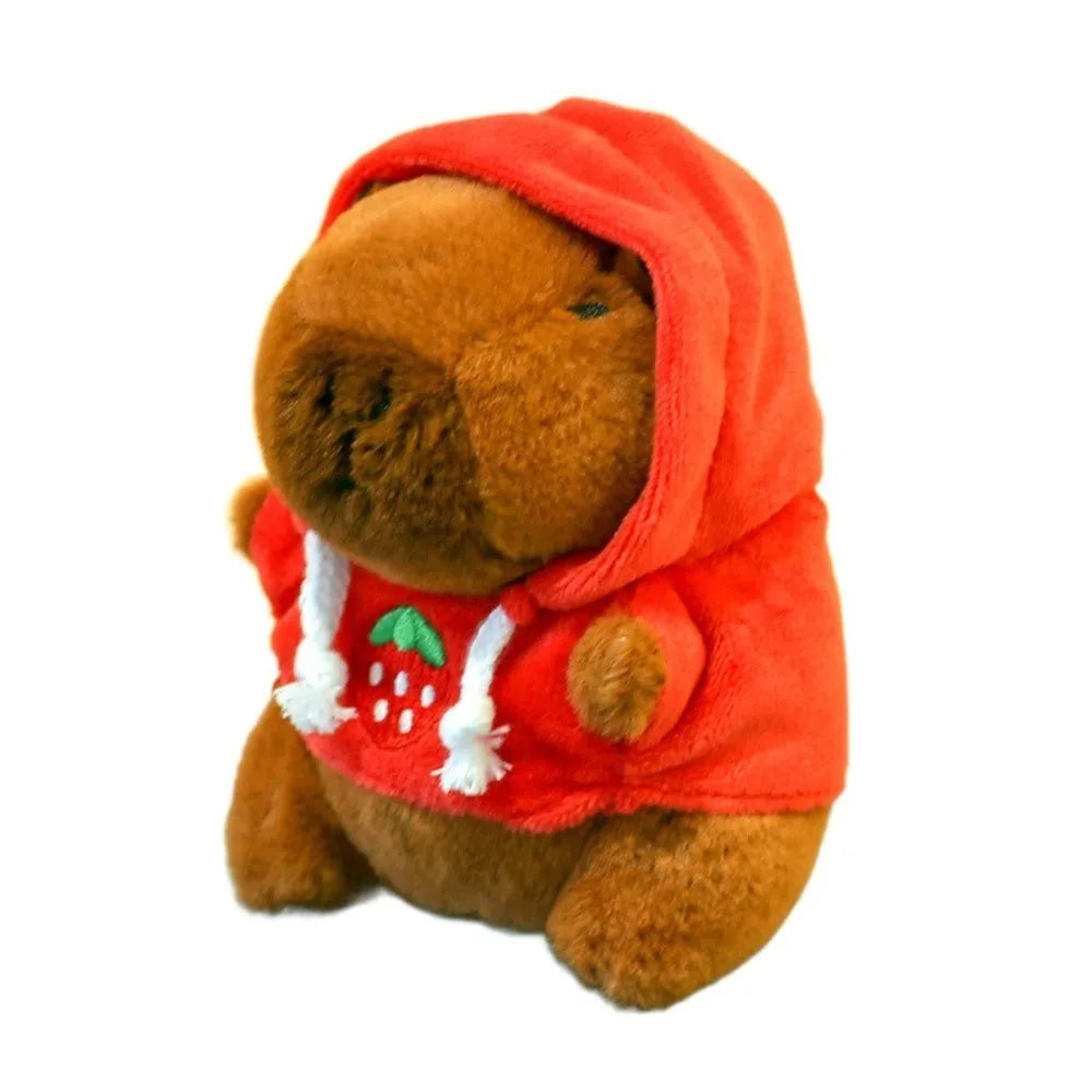 🦫🪽 Cute Capybara Plush Toy – Fluffy Anime Stuffed Animal with Hoodie & Wings | Small Simulation Doll Gift