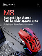 🔥🖱️ SMAILWOLF M8 Wireless RGB Gaming Mouse – 12000 DPI Tri-Mode