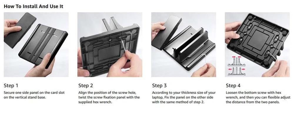 💻📚 Dual-Slot Vertical Laptop Stand – Adjustable Desktop Dock