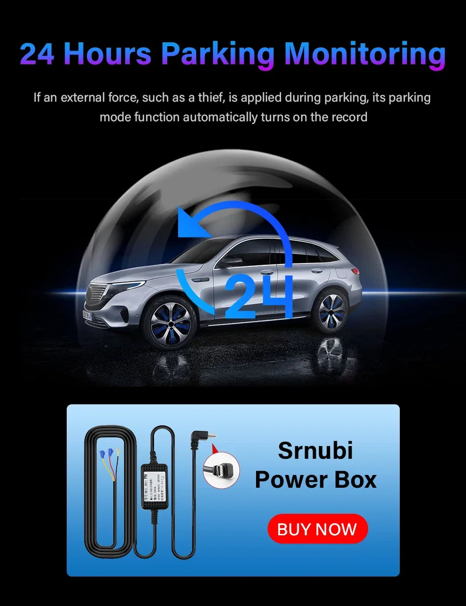10.26" 4K Dash Cam Mirror with Wireless CarPlay & Android Auto, GPS, Rear Camera, 1600x600 IPS Touchscreen, Voice Control, Parking Monitor