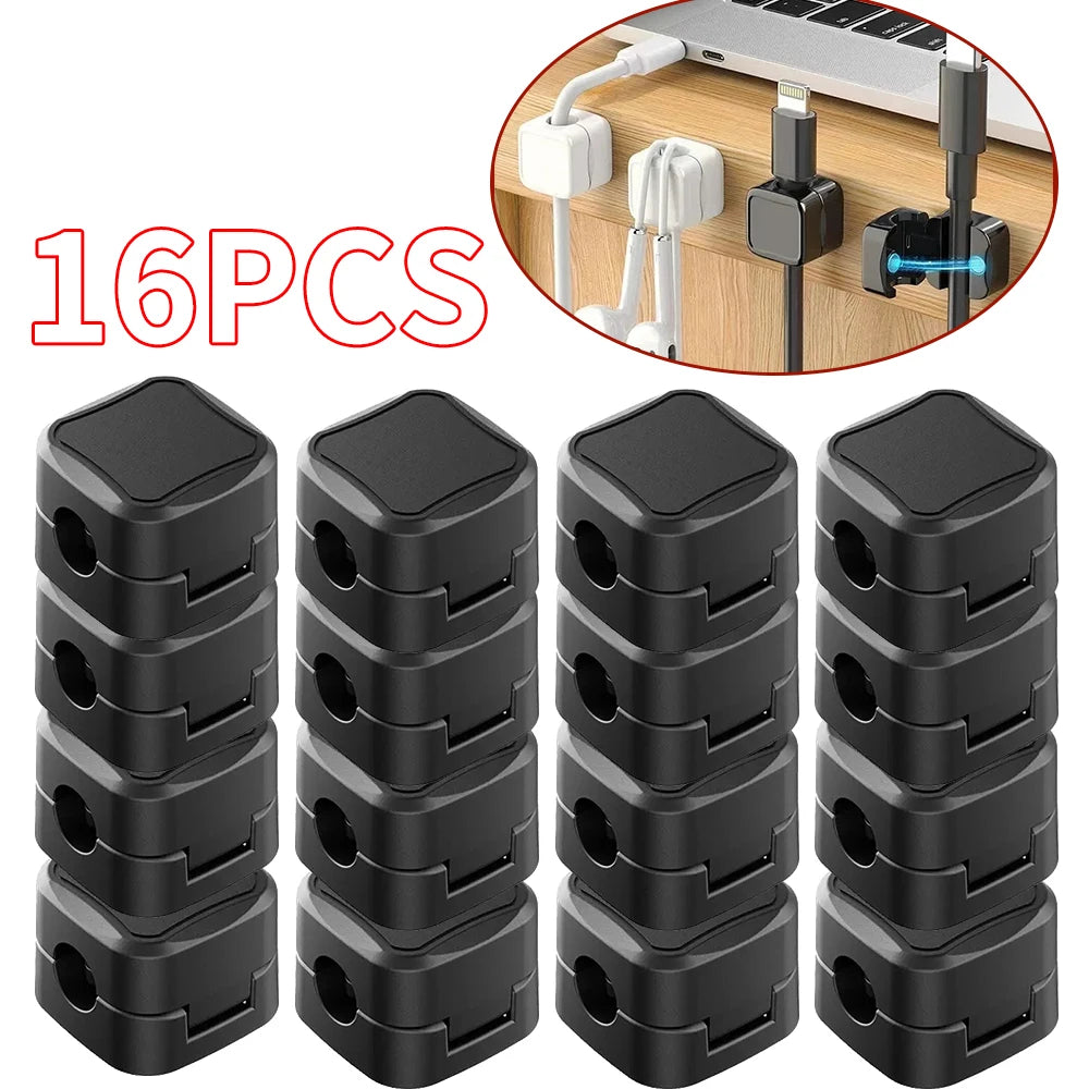 🧲🔌 Magnetic Cable Clips – Smooth Adjustable Cord Holder (4/8/16/36PCS)