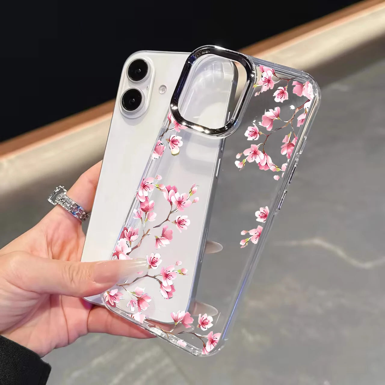 Daisy Floral Clear Phone Case with Metal Lens Frame for Google Pixel