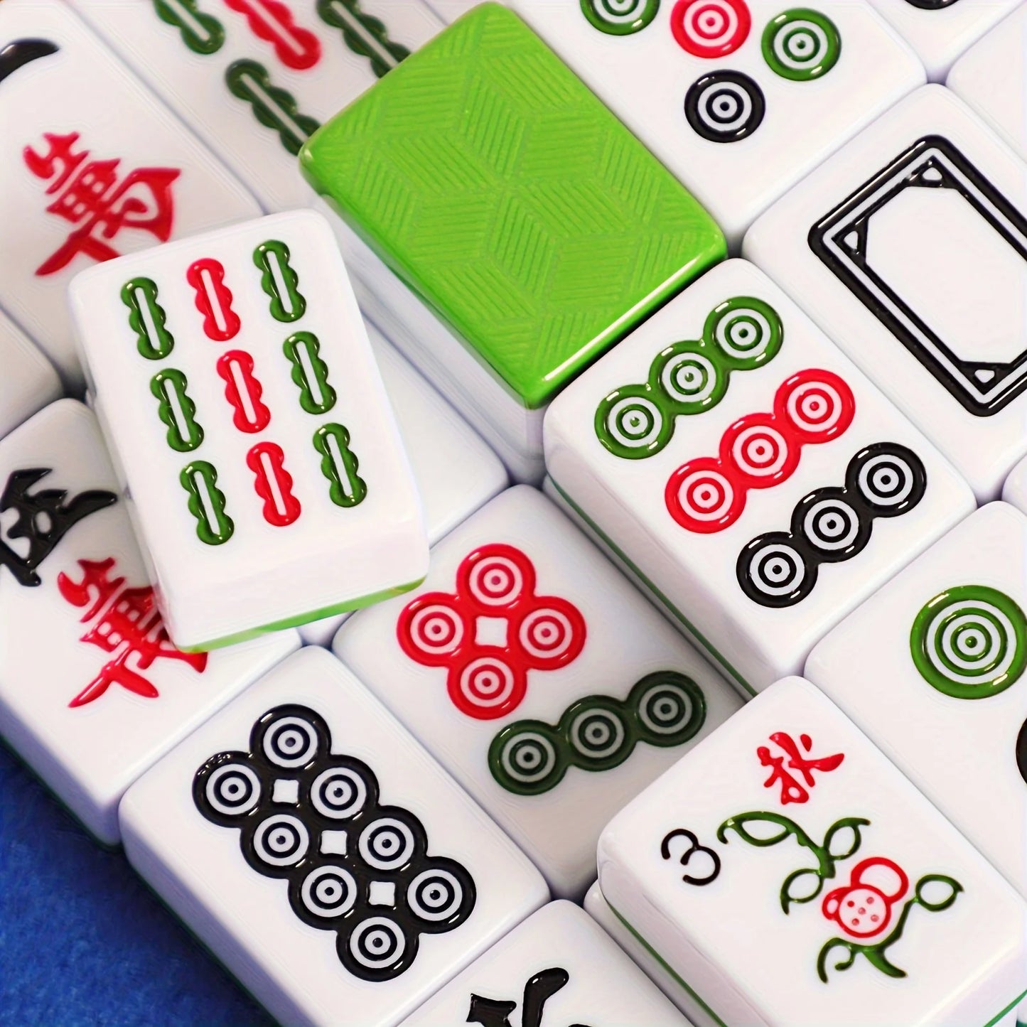 Hand‑Spoked Mahjong Set (Large 1.57" | 40mm) 🎴 | Premium High‑Resin 144‑Tile Mahjong Set + Travel Suitcase 🎒 | Dual‑Color Tile Options