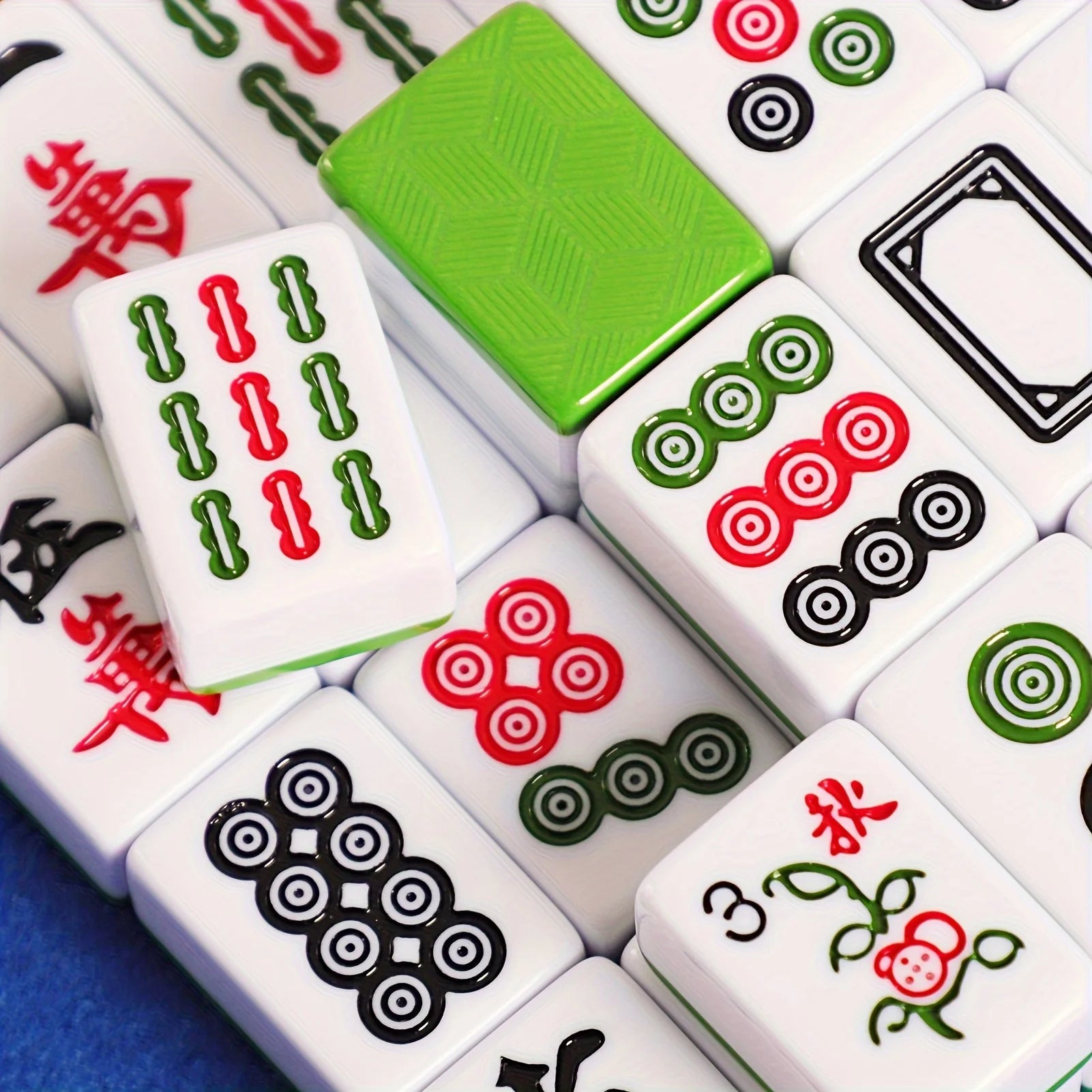 Hand‑Spoked Mahjong Set (Large 1.57" | 40mm) 🎴 | Premium High‑Resin 144‑Tile Mahjong Set + Travel Suitcase 🎒 | Dual‑Color Tile Options