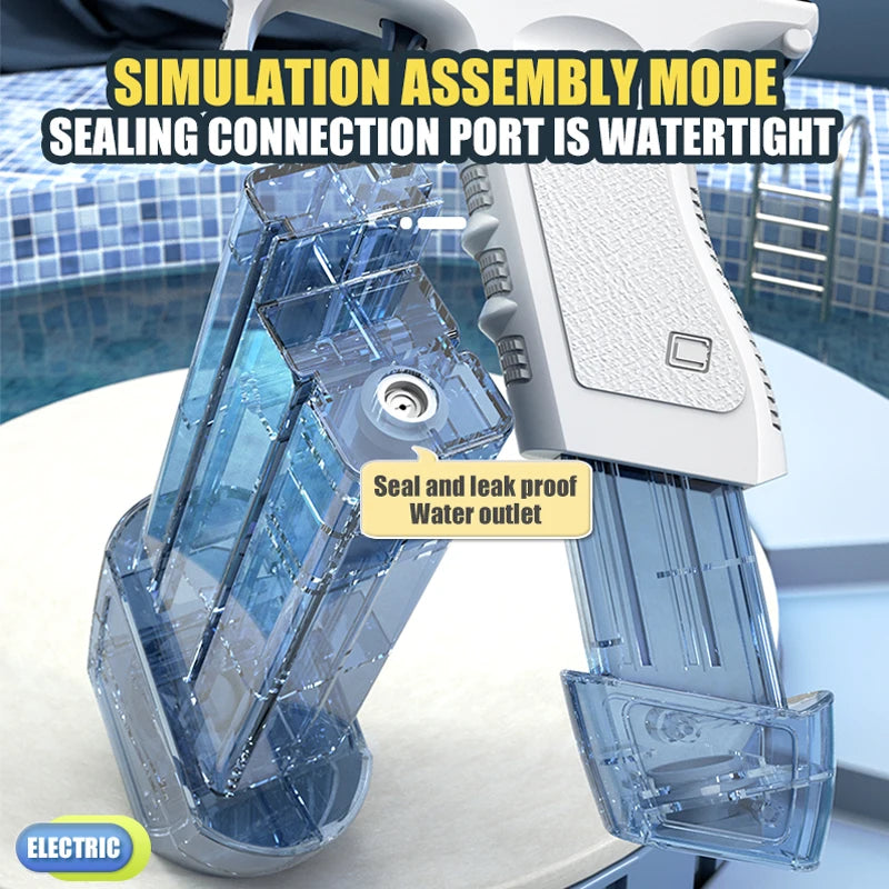 🔫💦 Electric Water Gun Toy | Portable Automatic Burst Blaster ⚡ | Kids Outdoor Summer Fun 🌞🏖️ Water Toys