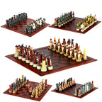Role Theme Historical Chess Set ♟️ | Hand‑Painted Resin Pieces & Embossed Leather Board 🪄 | 32‑Piece Collector’s Gift Set 🎁 | Premium Strategy Game for Home & Display