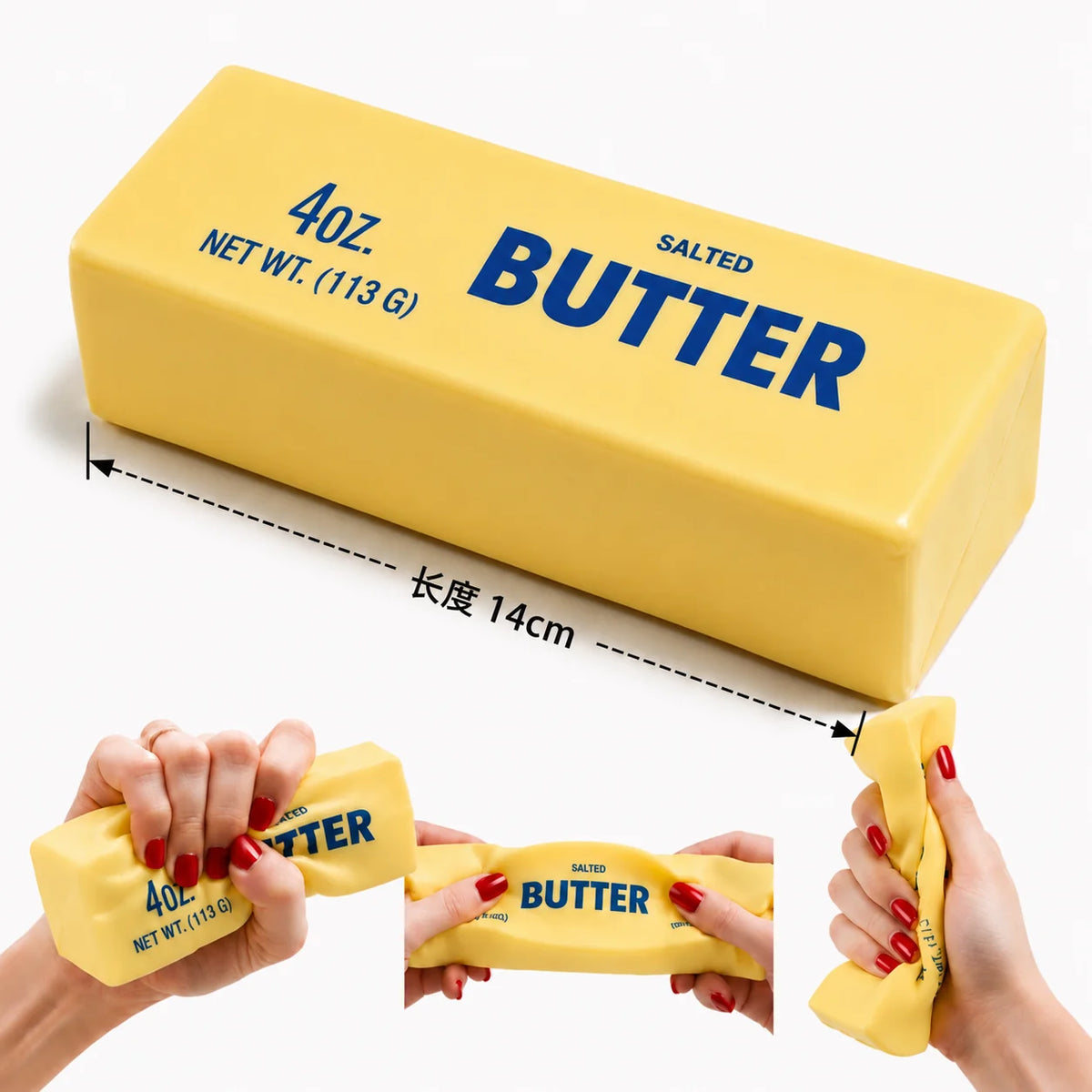 Jumbo Butter Squishy Fidget Toy – Transparent Squeeze Stress Relief