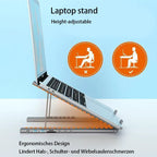 💻🔗 8-in-1 Laptop Stand Docking Station – Aluminum Foldable USB-C Hub