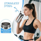 🥤🛡️ Stainless Steel Protein Shaker Bottle – Leakproof Gym Cup