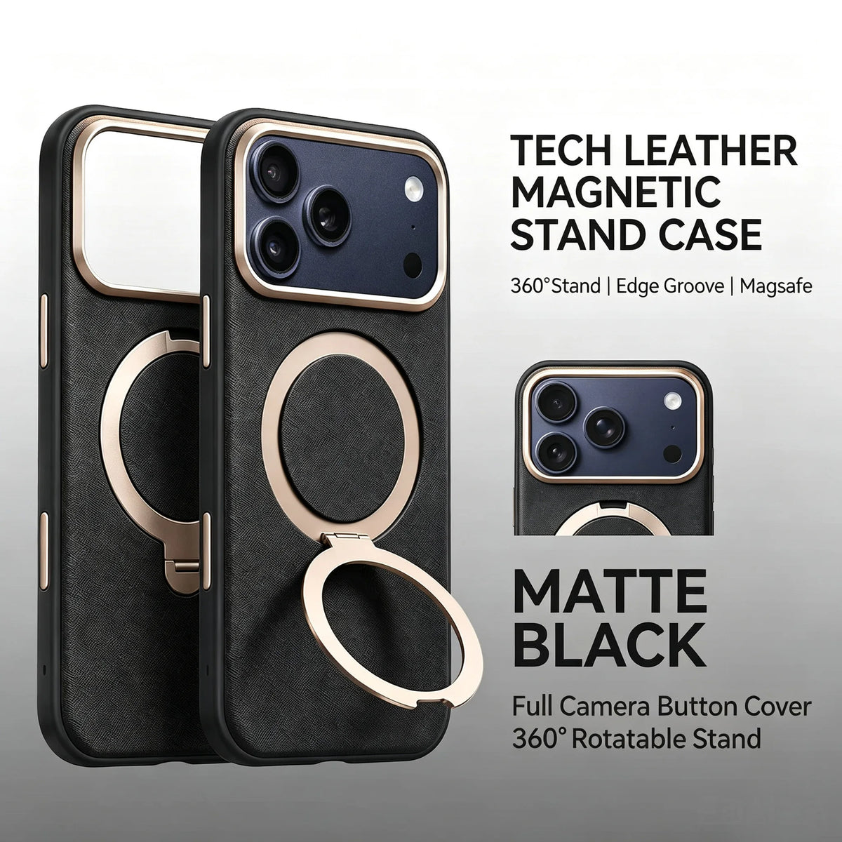 Leather iPhone Case – MagSafe Magnetic Shockproof Cover