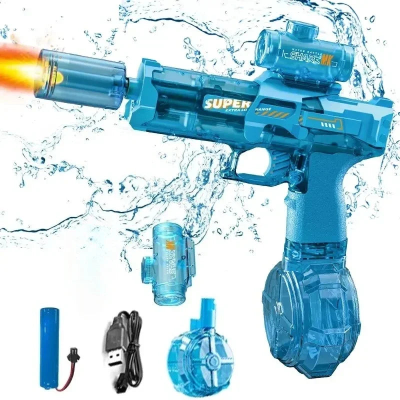 💦⚡ Simulated Recoil Electric Water Gun – Automatic Sensor Light Water Pistol for Kids | Summer Outdoor & Beach Toy