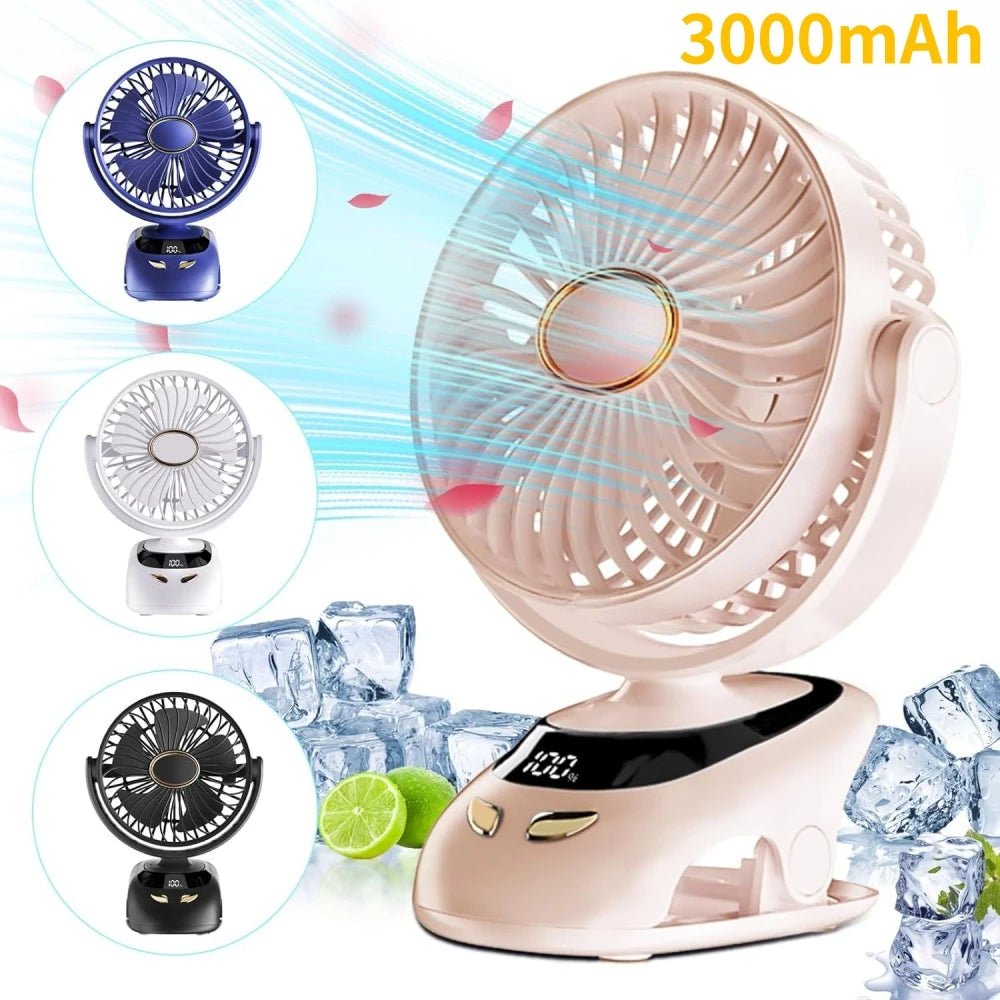 🌬️📎 Portable USB Clip-On Fan – Small Personal Desk Cooling