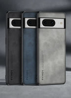 Sheepskin Leather Silicone Bumper Case for Google Pixel Series