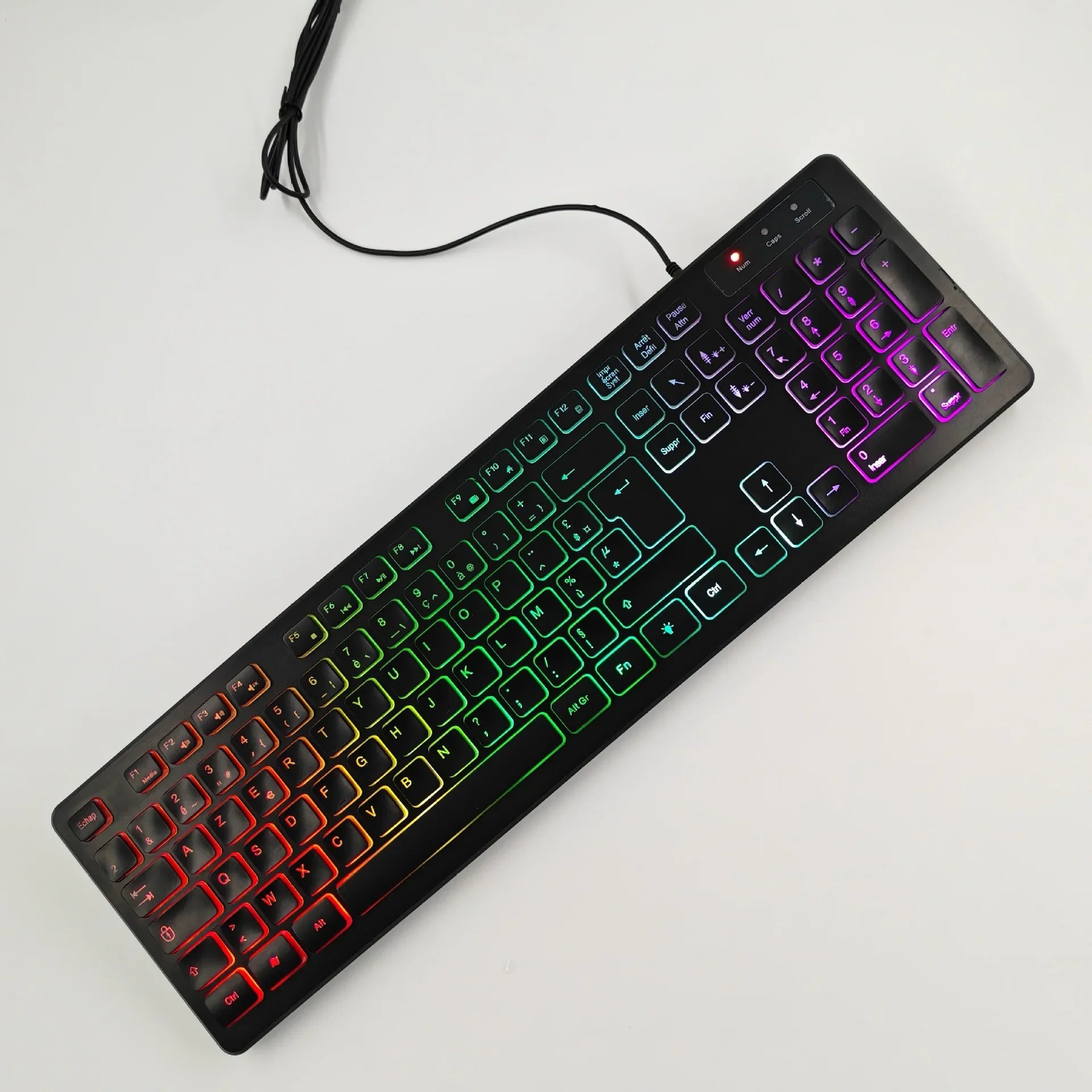 RGB Backlit Wired Gaming Keyboard – Mute USB Keyboard for Office & Home