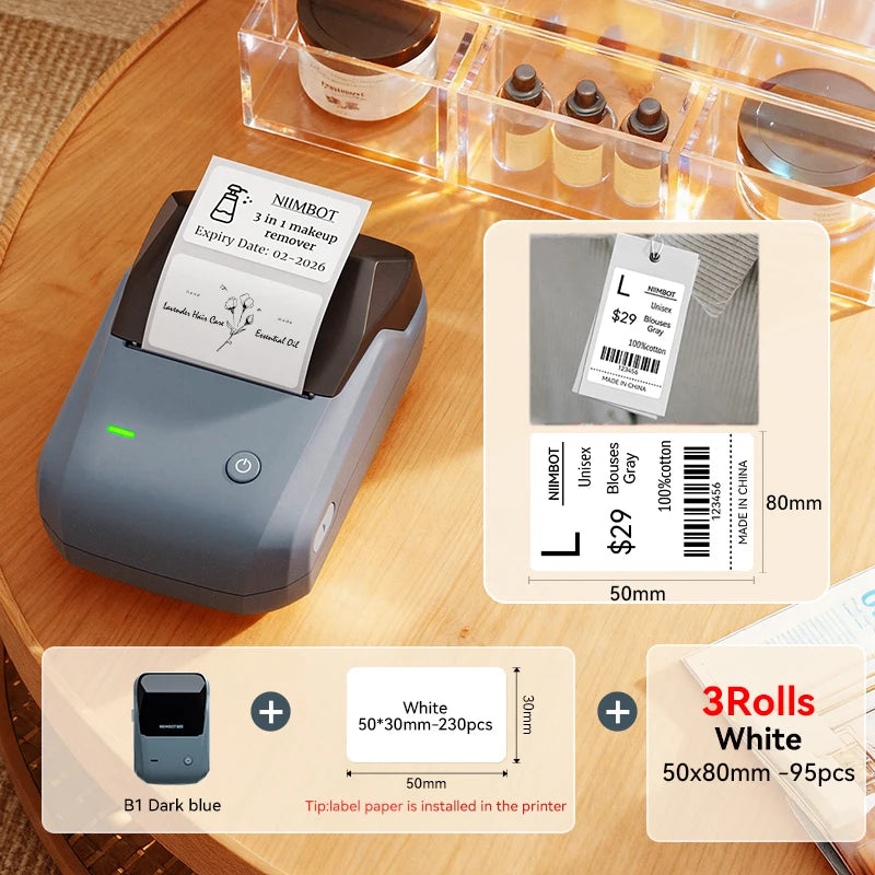 🏷️📱 NIIMBOT B1 Portable Thermal Label Printer – 2 Inch Bluetooth Sticker Maker