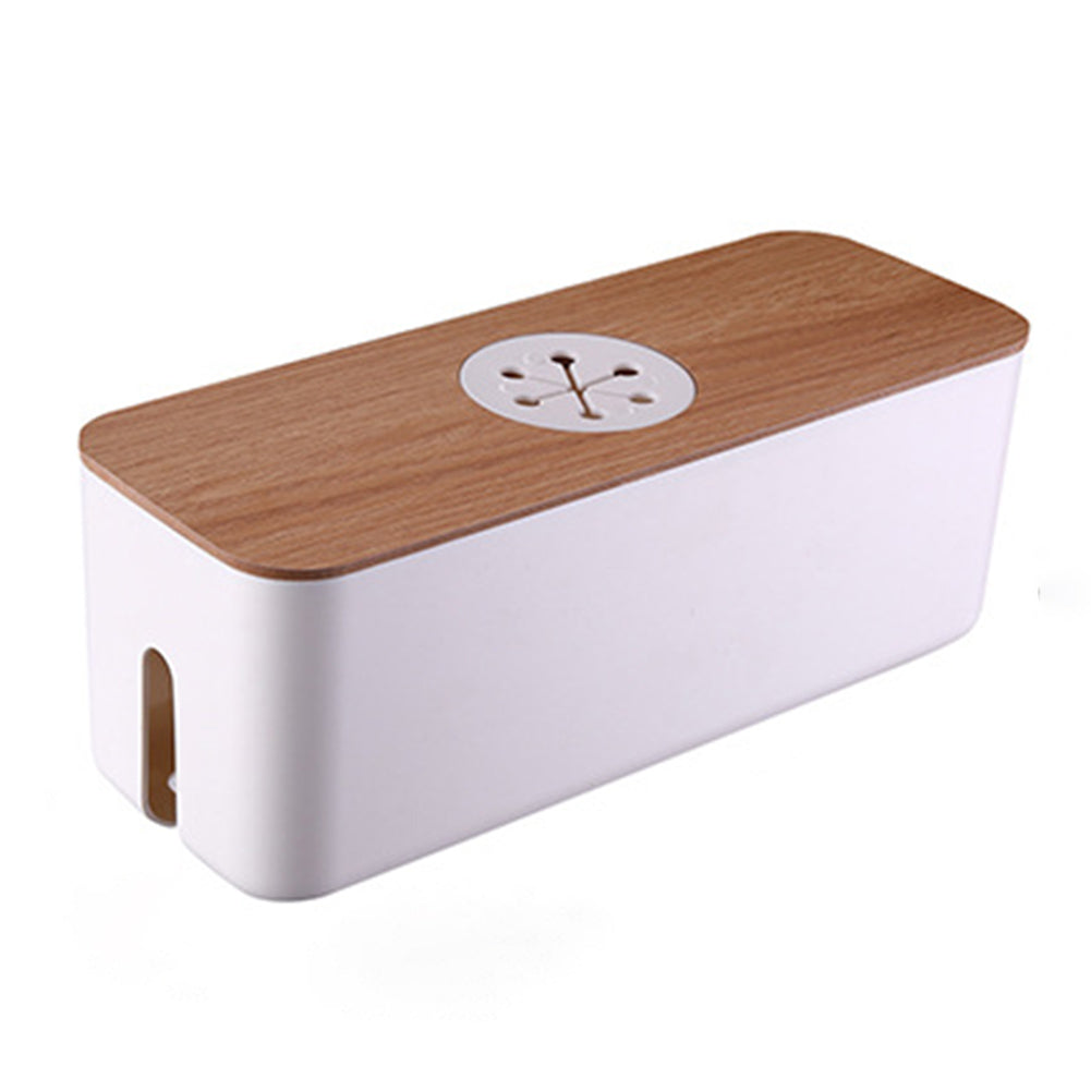 🌿📦 Wooden Cable Storage Box – Power Strip & Wire Organizer